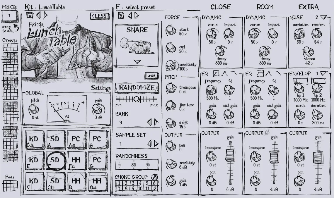 LunchTable UI faceplate